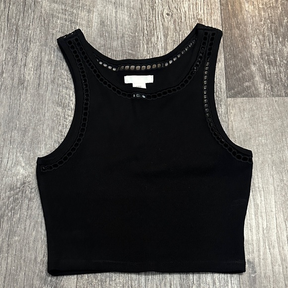 H&M Black Tank Top with Cutout Trim - Picture 1 of 3